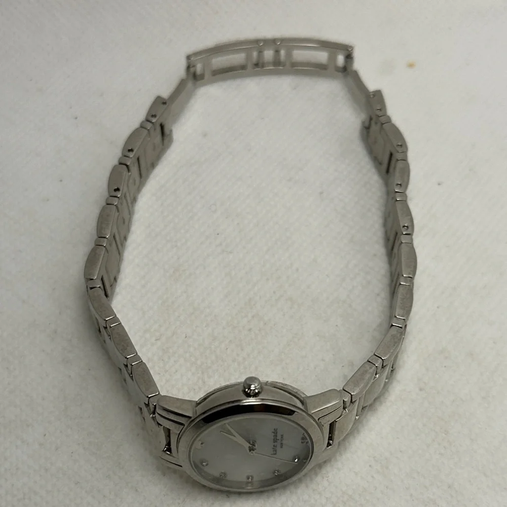 Kate Spade Gramercy Bracelet Watch Mother of Pearl Dial Crystal Hour Markers